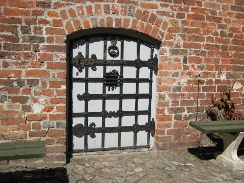 Voergaard Castle - Medieval Door in Courtyard