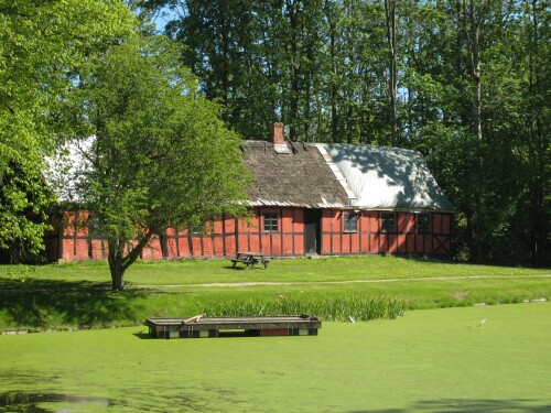 Half-Timbered Stable at Voergaard Castle (Slot)