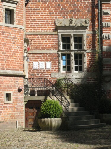 Staircase in the Courtyard at Voergaard Slot Denmark