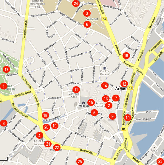 Arhus Tourist Map