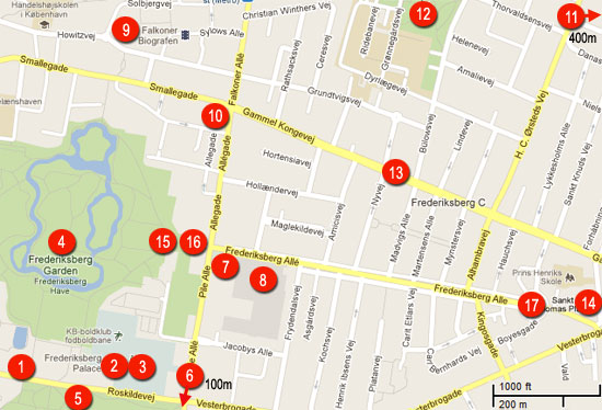 Frederiksberg Tourist Map