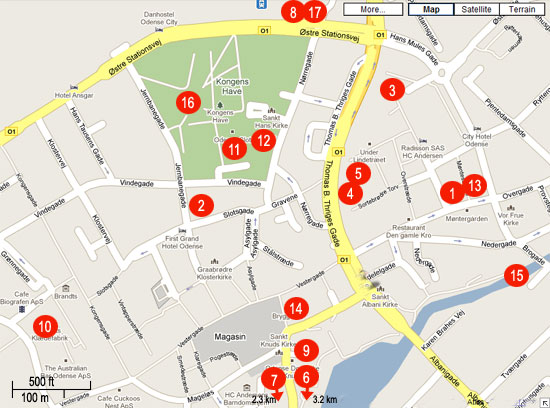 Odense Tourist Map